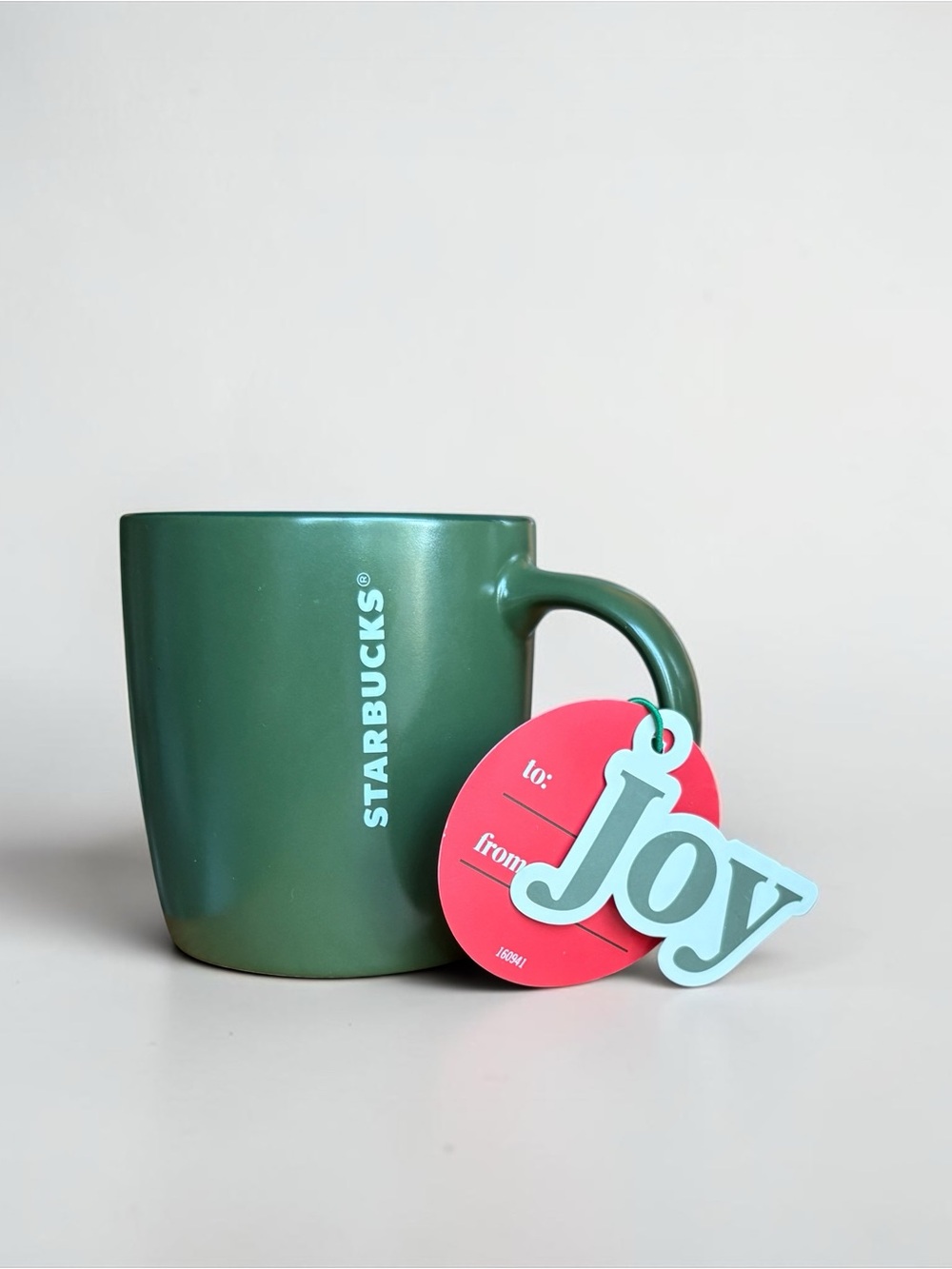 NEW Starbucks Green Ceramic Coffee Mug Joy Gift Tag 11oz 2025 Collection